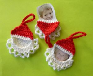 free crochet patten christmas ornament santa face