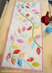 free quilting patter tabler runner topper flower buds