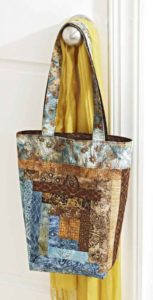 free log cabin quilted tote bag pattern