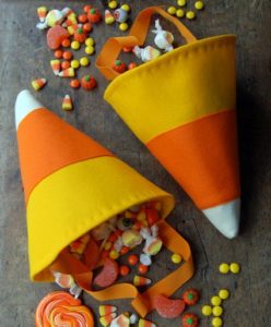 candy corn cone free sewing pattern halloween bag