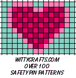 Beaded Safety Pin Patterns checkered heart