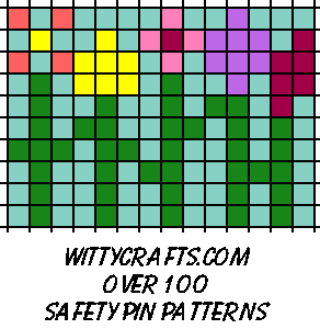 safety pin patterns seed beads wild flowers
