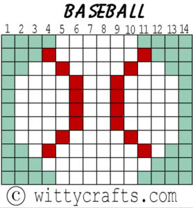 Sports Beaded Safety Pin Patterns, baseball, Beaded Safety Pin Patterns