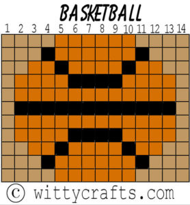Sports Beaded Safety Pin Patterns, basketball, Beaded Safety Pin Patterns