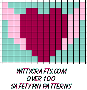 Beaded Safety Pin Patterns winged heart
