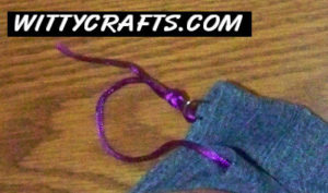 blue jean sack, teen crafts, add cording