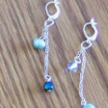blue bead chain earrings tutorial