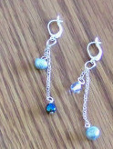 blue bead chain earrings tutorial