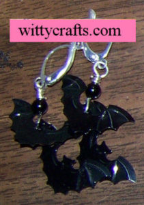 bat crafts, halloween beaded earrings