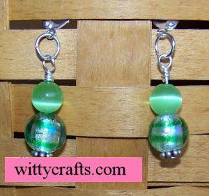 cats eye beaded earrings to make