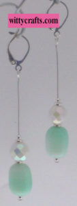 aqua pearl beaded earrings tutorial