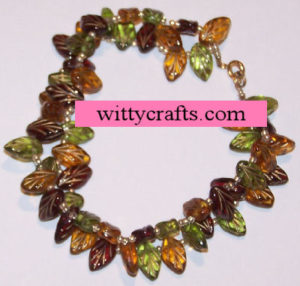 beaded leaf bracelet project, tutorials