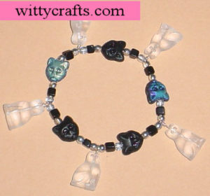 beaded black cat bracelet tutorial