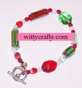 make beaded christmas bracelet