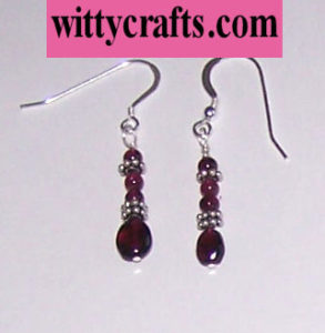 make garnet bead earrings