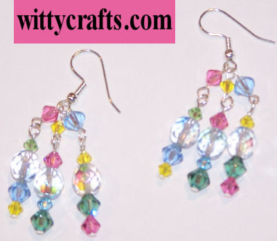 Crystal Tri-Dangles Beaded Earrings Project | WittyCrafts.com