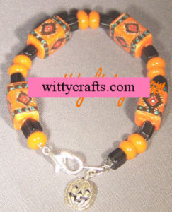 make halloween beaded bracelet, tutorial