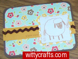 love you, sheep card, making cards, valentine