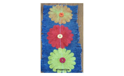 teen sewing crafts flower bookmark