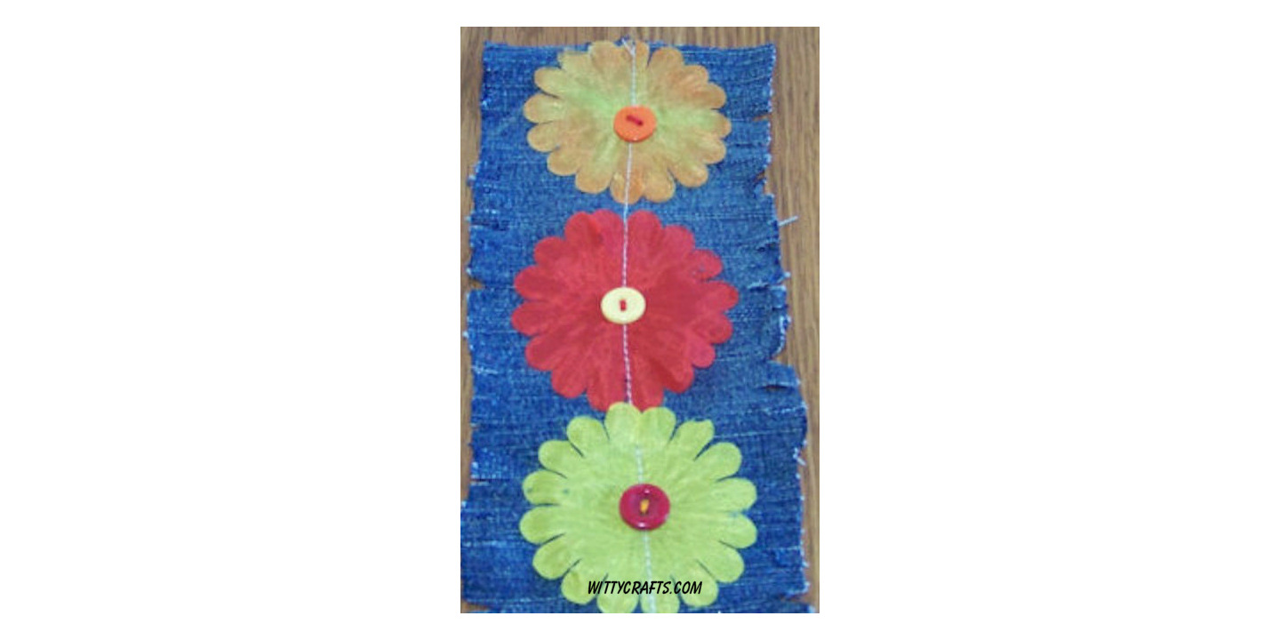 teen sewing crafts flower bookmark