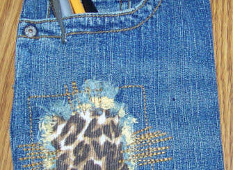 teen crafts, make blue jean craft