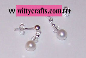 pearl crystal earrings to make bridal