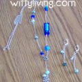 blue bead and chain necklace design