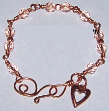 Beaded Heart Bracelet in Copper Project
