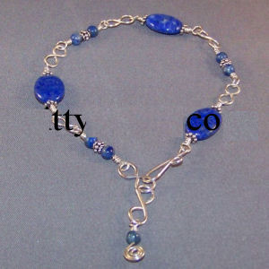 Denim Lapis Wire Bead Bracelet Project