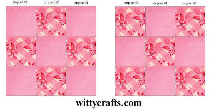 strip sets blocks diagonal nine patch quilt pattern