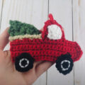 crochet red truck christmas ornament
