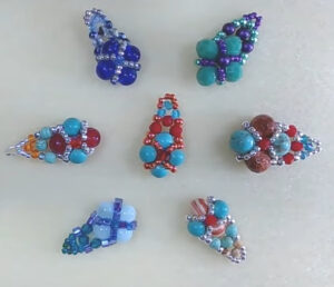 netted bead drop earrings to make