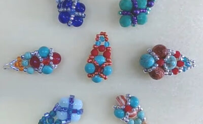 netted bead drop earrings to make