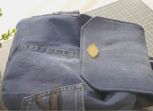 blue jean craft mini backpack