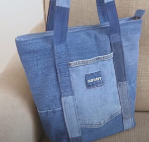 blue jean craft patchwork tote