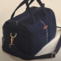 blue jean craft bag with handle and straps