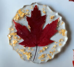 fall leaf coaster to make