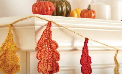 fall leaf garland to crochet